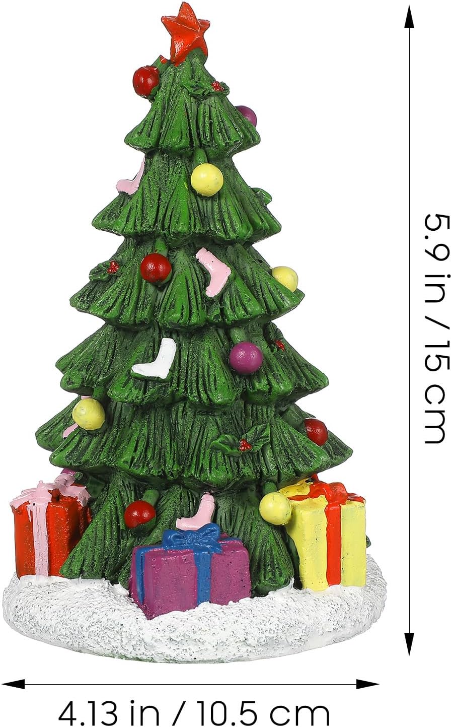 Ipetboom Reptile Decor Christmas Tree Aquarium Decorations Miniature Resin Landscape Ornaments for Holiday Fish Tank Supplies Table Decor Aquarium Christmas Tree