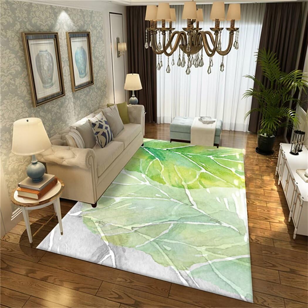 Tapis prière enfant vert lavable 120x150cm pour salon et chambre