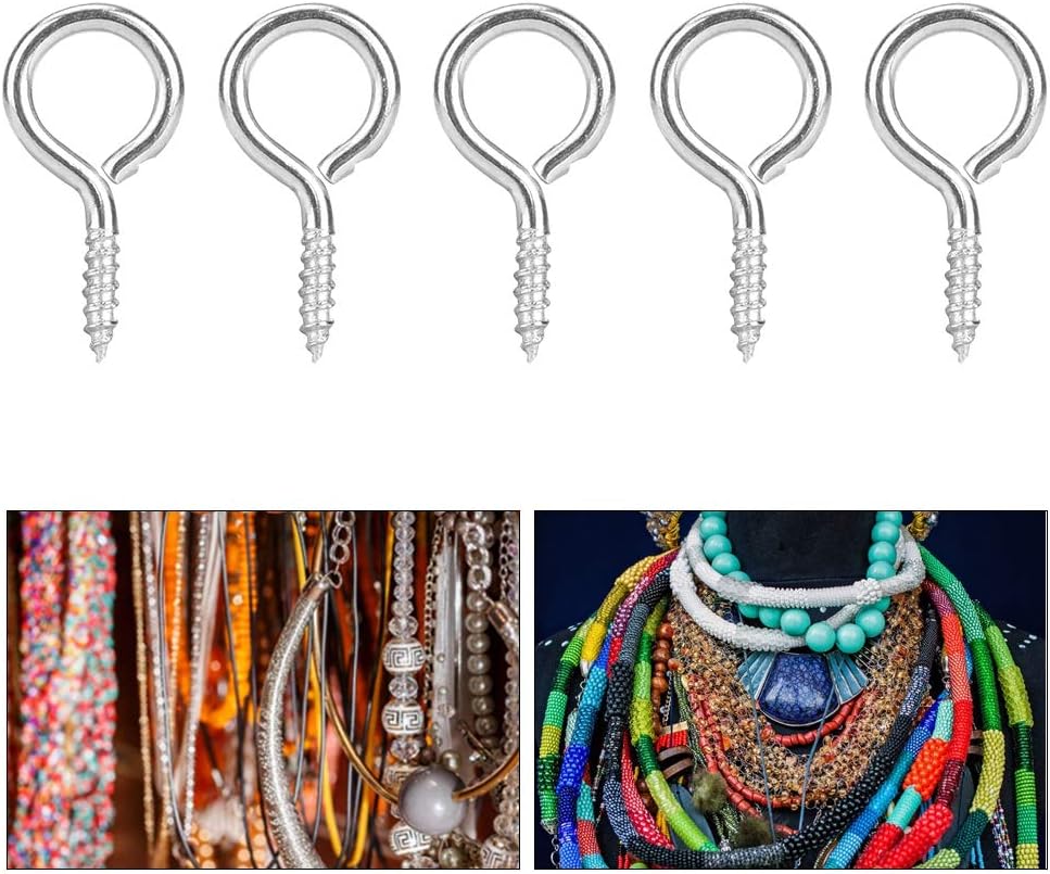 500Pcs Eyepins Jewelry Making Supplies | Silver Iron Coated DIY Hooks for Pendants/Charms/Earrings | 5 Sizes Eye Pins with Strong Tarnish Protection (1#)