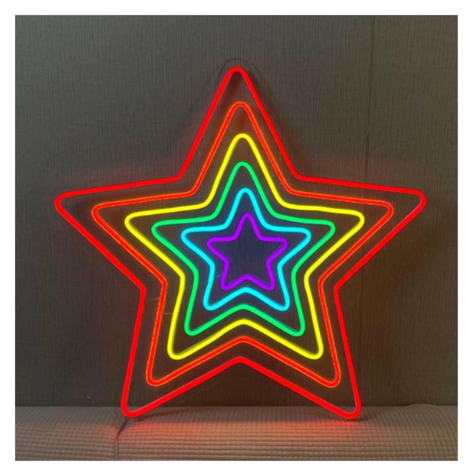 Luci al Neon Da Parete Insegna Al Neon A Stella Multistrato Dimmerabile