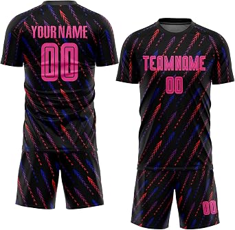 Custom Soccer Jersey Set Personalized Soccer Shirts and Shorts Uniform Printed Team Name Number Logo for Men Women Youth Kids