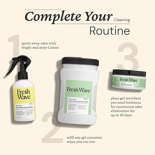 Vista 78 de Fresh Wave - Gel eliminador de olores limón, 15 onzas, absorbedor de olores para el hogar, alivio más seguro del olor, natural, a base de plantas