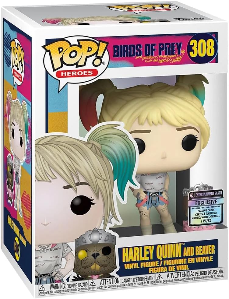 POP Birds of Prey - Harley Quinn with Beaver Funko ! Vinyl Figure (Bundled with Compatible Box Protector Case), Multicolored, 3.75 inches