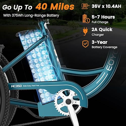 Miniatura 3 de MOPHOTO Triciclos eléctricos para adultos, bicicleta eléctrica de 3 ruedas con motor de 350 W500 W750 W, opciones de cuadro plegable y crucero,