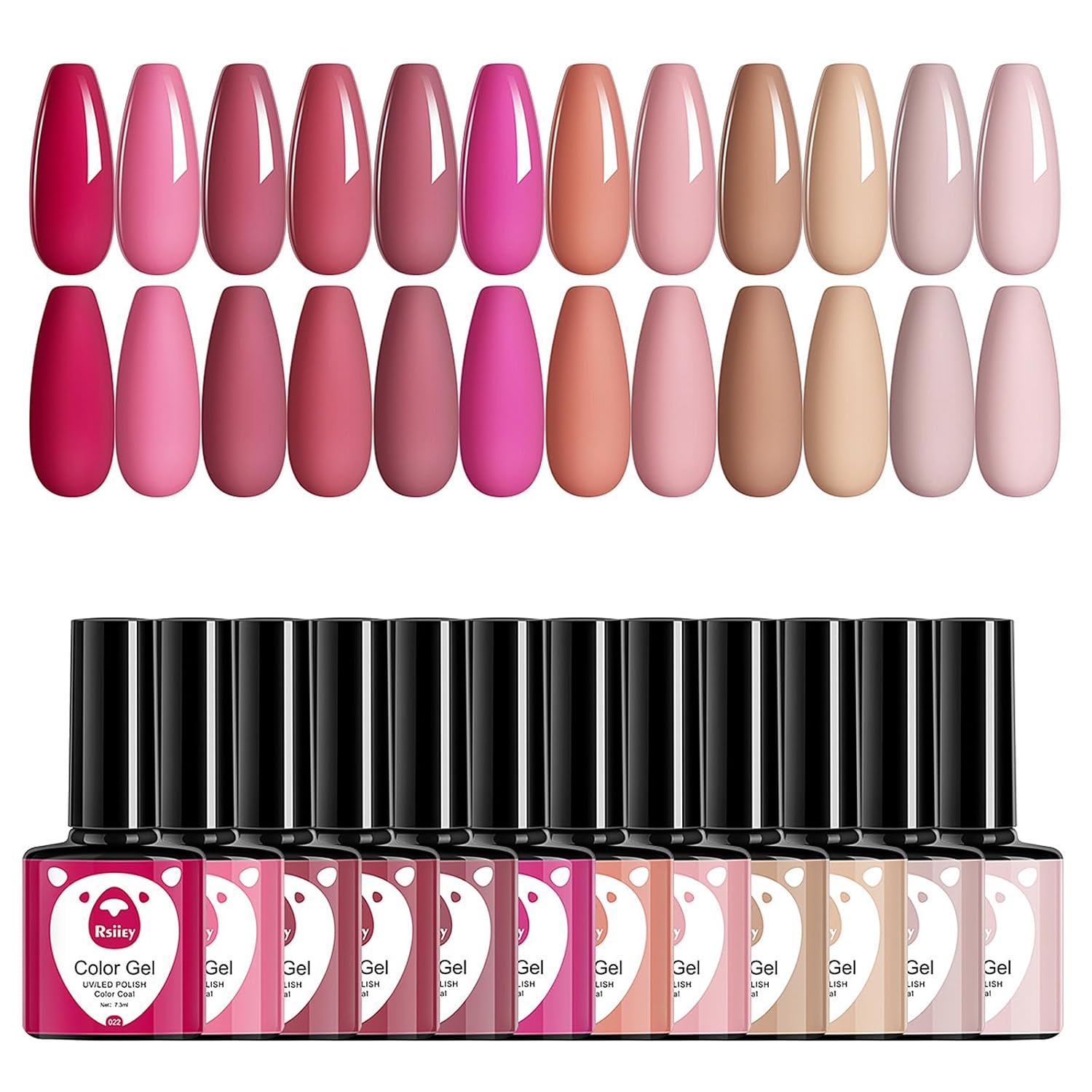 Classic Gel Nail Polish Set, 12 Colors Nude Gray Pink, Nail Polish Gel Manicure Kit (Fall in Love, 12pcs)