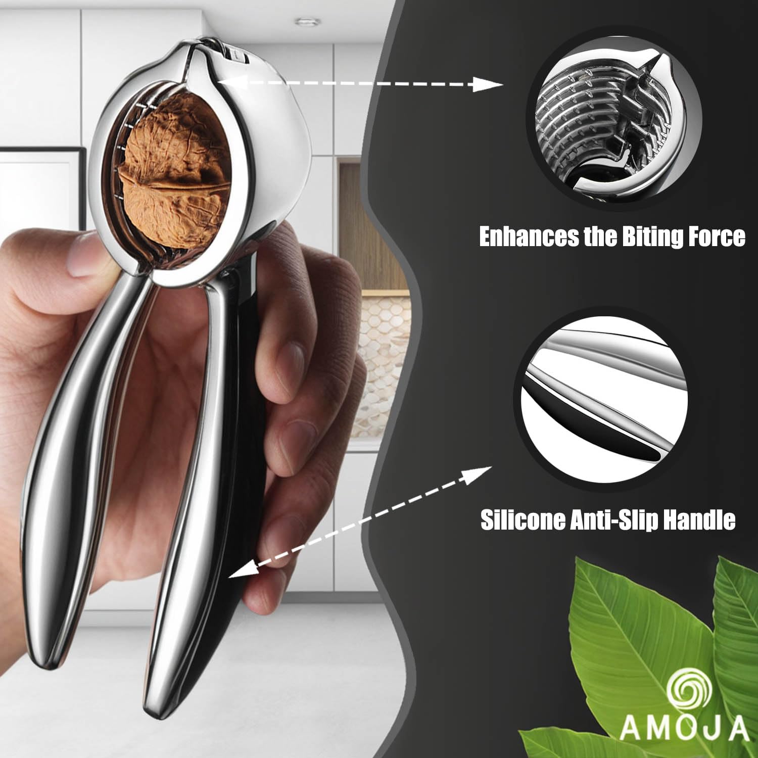 Schiaccianoci AMOJA In Lega Di Zinco - Con Manici Antiscivolo, Multifunzionale Per Noci