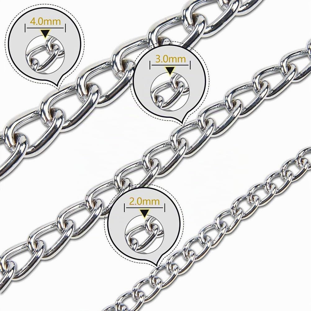 Collares de acero inoxidable para perros de compañía para el adiestramiento de perros, collar de cadena para perros (70 cm)