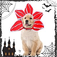 Vista 2 de Pet Demon Hat Costume Scary Halloween Dog Headband Demogorgon Costume Headgear Props Cosplay Outfits Cute Clothes for Small Medium Dogs Puppy Cat