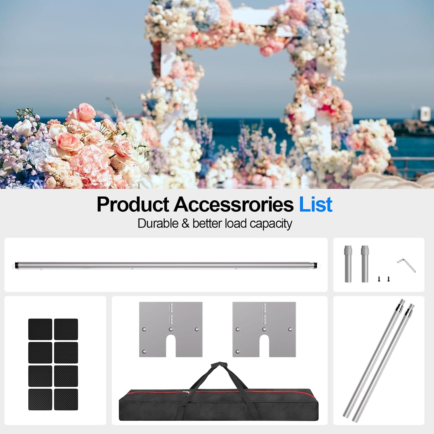 Pipe and Drape Backdrop Stand Kit, Heavy Duty Backdrop Stand 8.9ftx10ft, Adjustable Background Stand for Photography, Wedding, Party, Events Decoration