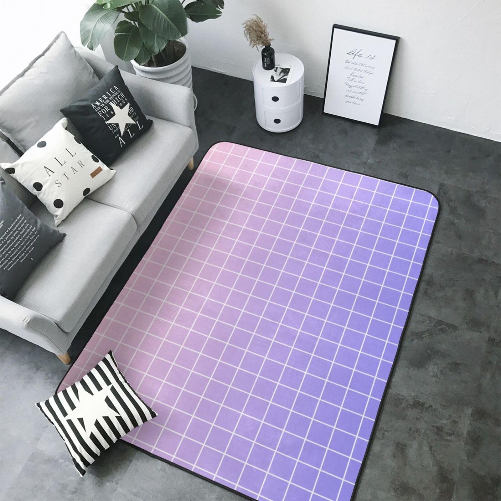 Tapis violet et rose ombré idéal pour sublimer une chambre d'enfant douillette