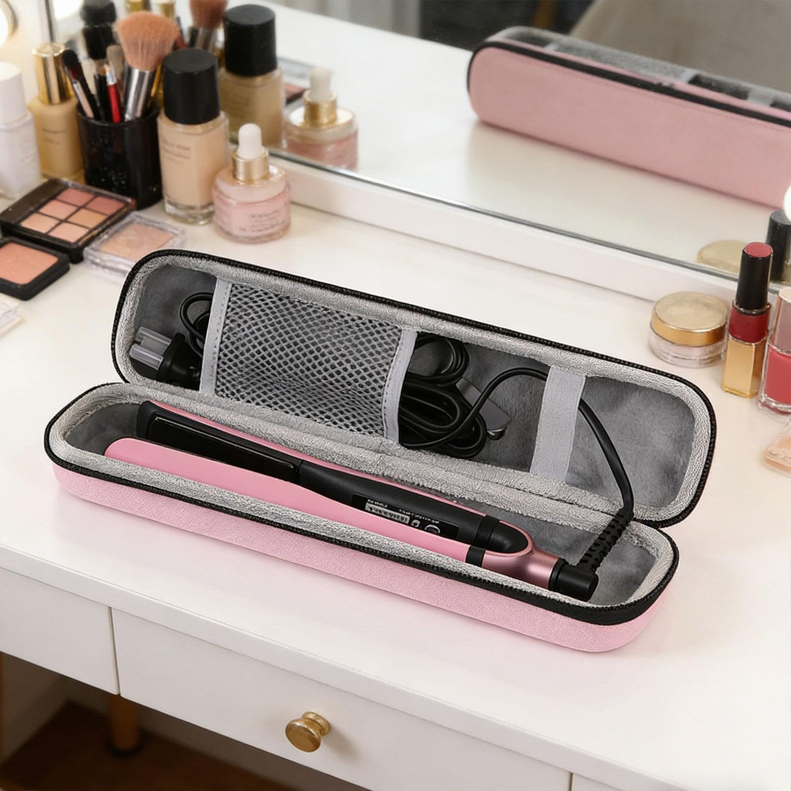 Custodia Da Viaggio, Custodia Da Viaggio per Piastra per Capelli, Accessori di Bellezza per Viaggi E Vacanze, Rosa