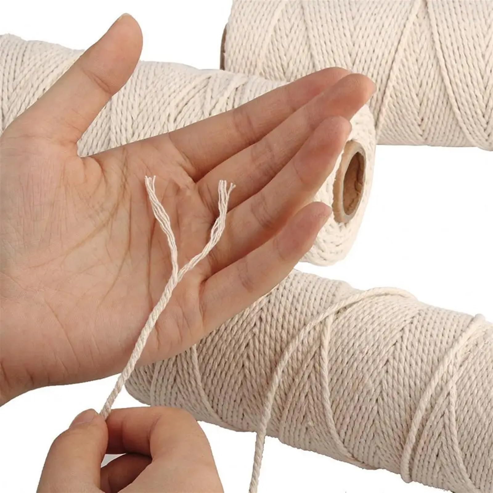Spago da giardino 1 rotolo di spago con cinturino artigianale che fa filo di cotone fai da te materiale naturale legatura filo di cotone fai da te for giardinaggio (Color : 3mm)