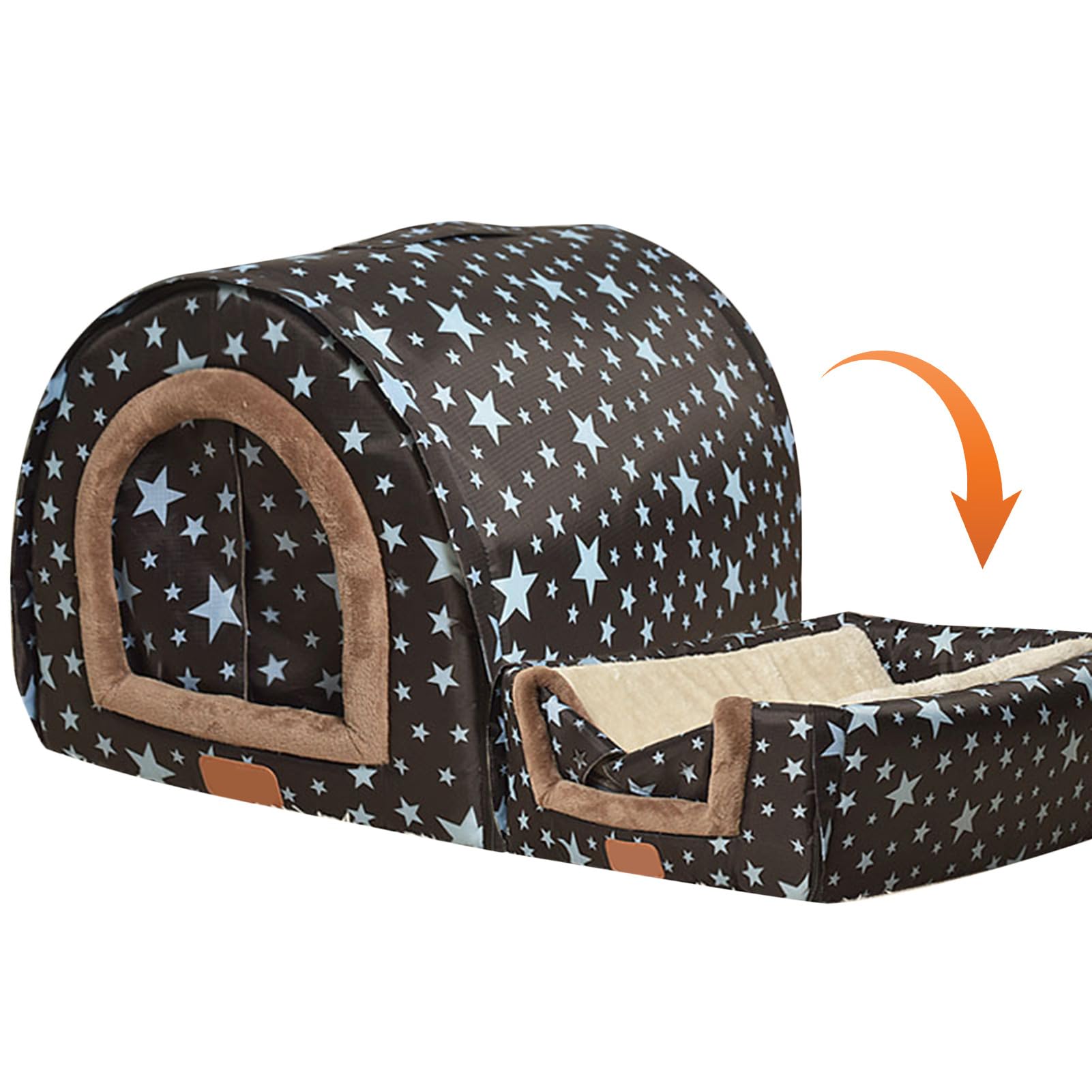 BUNIQ Casa para Perros Interior con Puerta - Casa para Perros de Invierno - Casa para Perros de Invierno con Puerta de Tela Flexible, casa para Perros Desmontable y Lavable para Exteriores