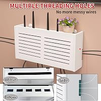 Ulawellor WiFi Router Tárolódoboz - Falra Szerelhető Nedvességálló Router Szekrény, Fehér, 29x20x9 cm, Modem Elrejtő Doboz 3