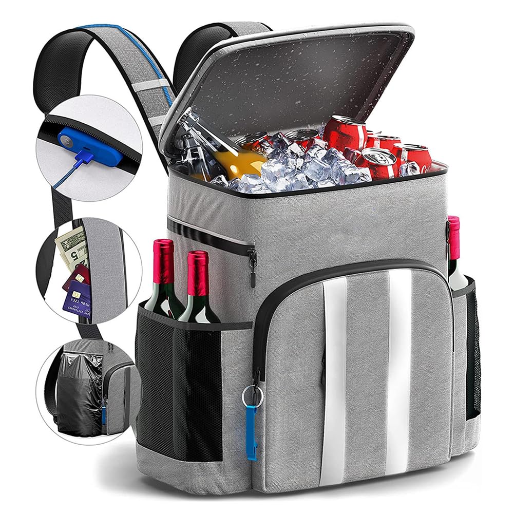 Mochila más fresca, bolsas térmicas aisladas de 20 litros para acampar, tela Oxford, mochilas de picnic a prueba de fugas con múltiples bolsillos para mujeres, senderismo, camping, picnic, actividad