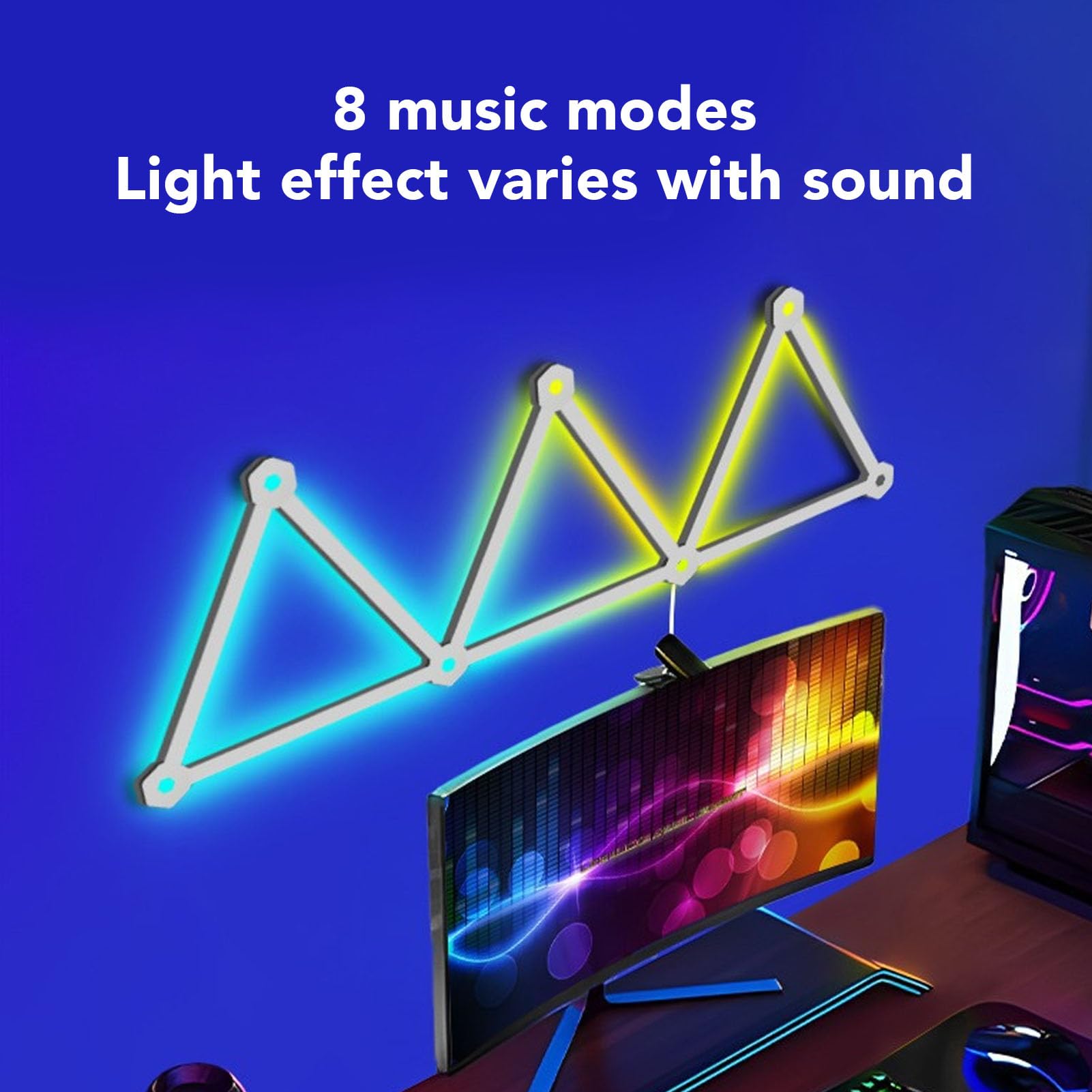 Inteligentna Listwa świetlna LED RGB na ścianę - Indywidualna Instalacja Dekoracja Atmosfery, Podświetlenie Telewizora Oświetlenie Otoczenia z aplikacją Tuya i Sterowanie