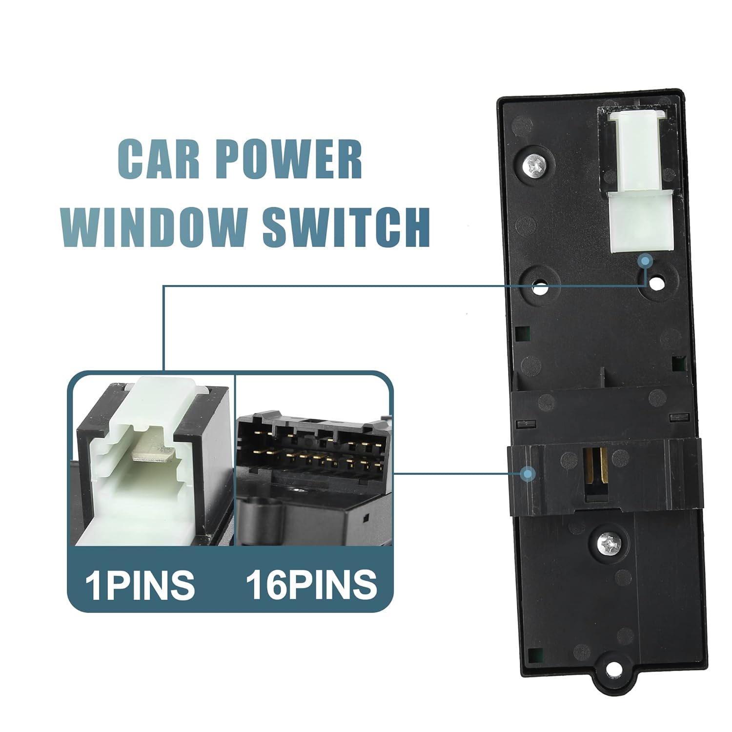 X AUTOHAUX Power Window Switch with Switch Removal Tool Driver Side Power Window Master Control 83593-S04-9500 for Honda Civic 1996-2000