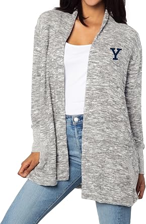 chicka-d Womens Cozy Fleece Cardigan Heather Grey