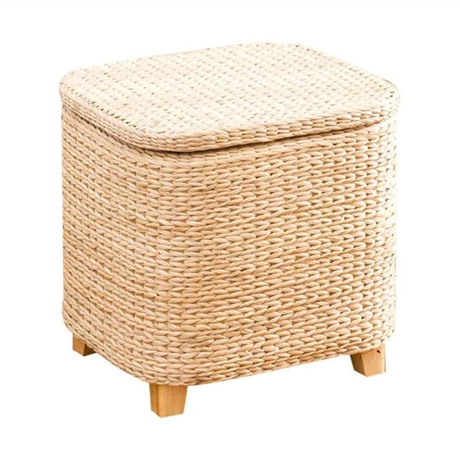 Natural Woven Storage Stool Change Shoes Stool Storage Stool Can Sit People Covered Storage Box Sofa Stool Ottoman