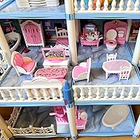 Vista 7 de 35 piezas de set de accesorios para muebles de casa de muñecas en miniatura, muebles pequeños para casa de muñecas, muebles en miniatura para casa