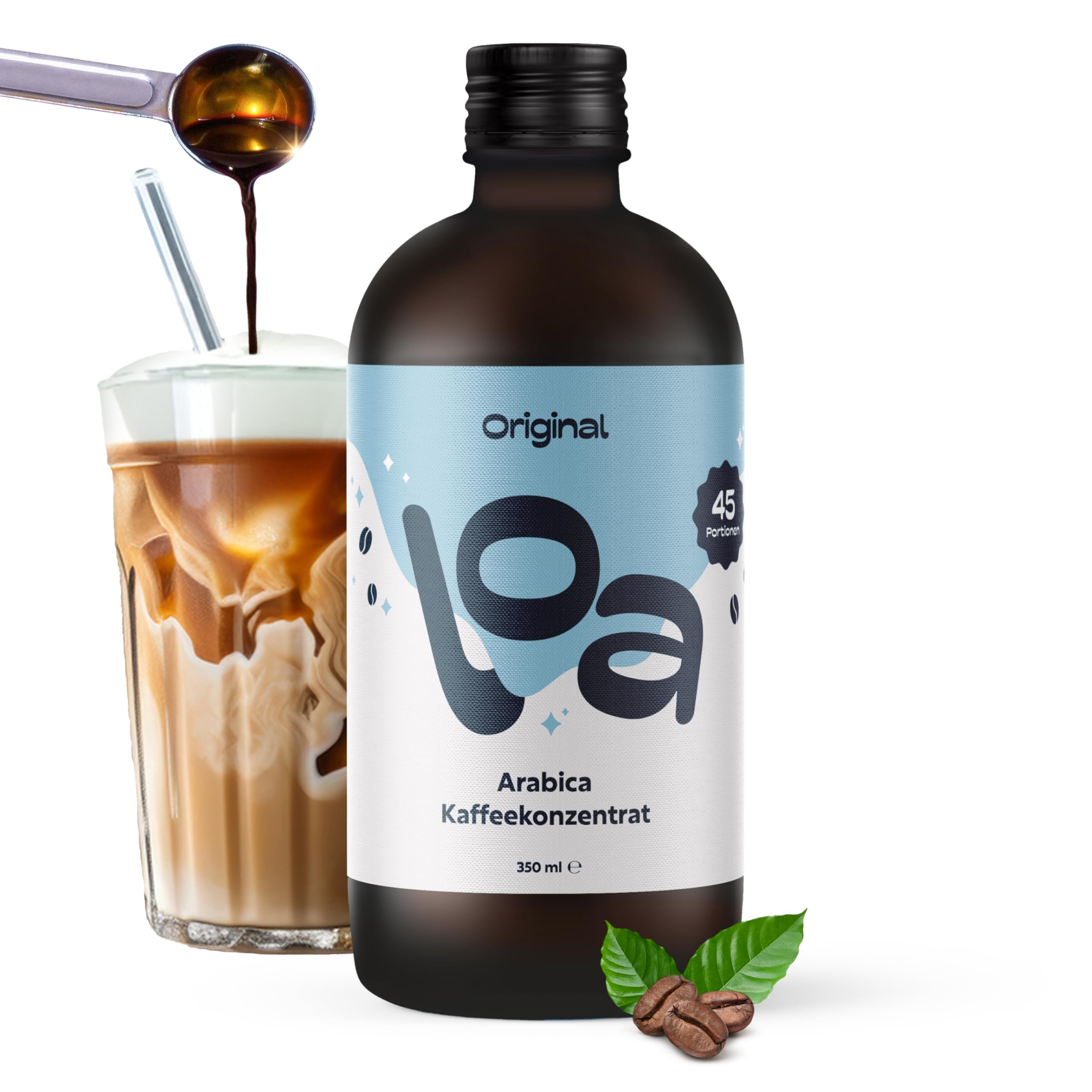Loa - Kaffeekonzentrat mit Kaffee Geschmack I 45 Kaffees a 53 Cent, zuckerfrei mit nur 11 Kalorien I Made in Germany I Kaffeesirup für Capuccino, Espresso, Flat White, Coffee