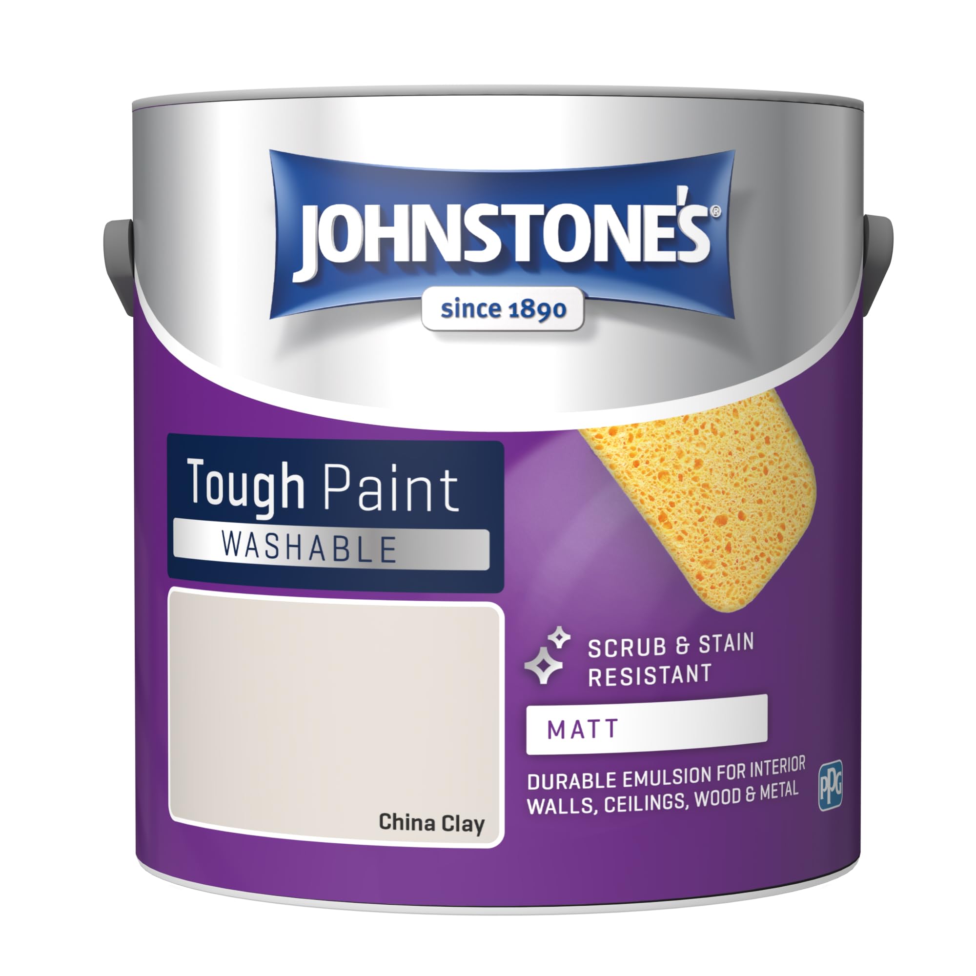 Johnstone's Washable Matt 2.5L China Clay 5010426807348