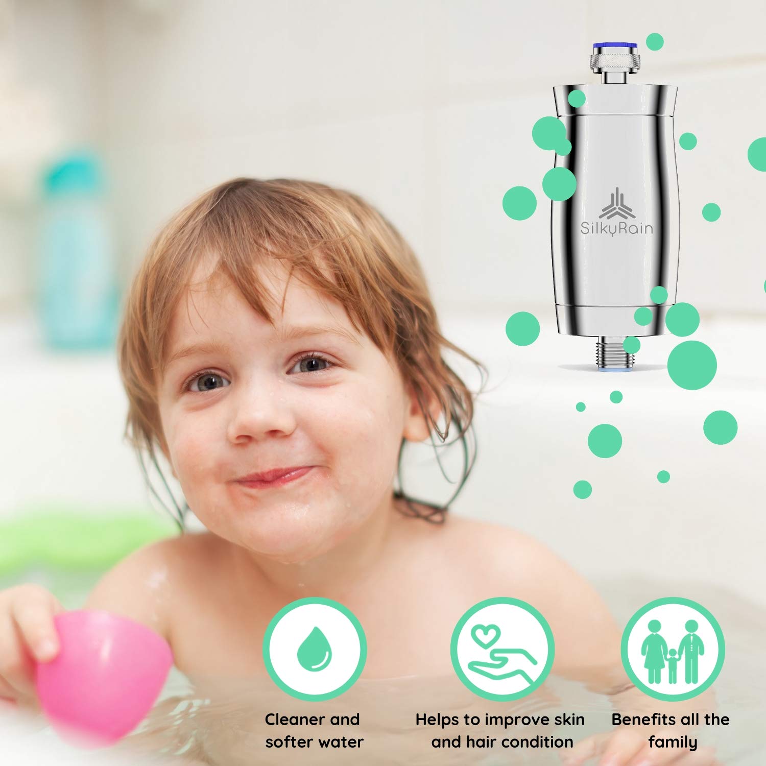 Silky Rain Shower Filter Hard Water UK. Makes Water Softer, Purifies