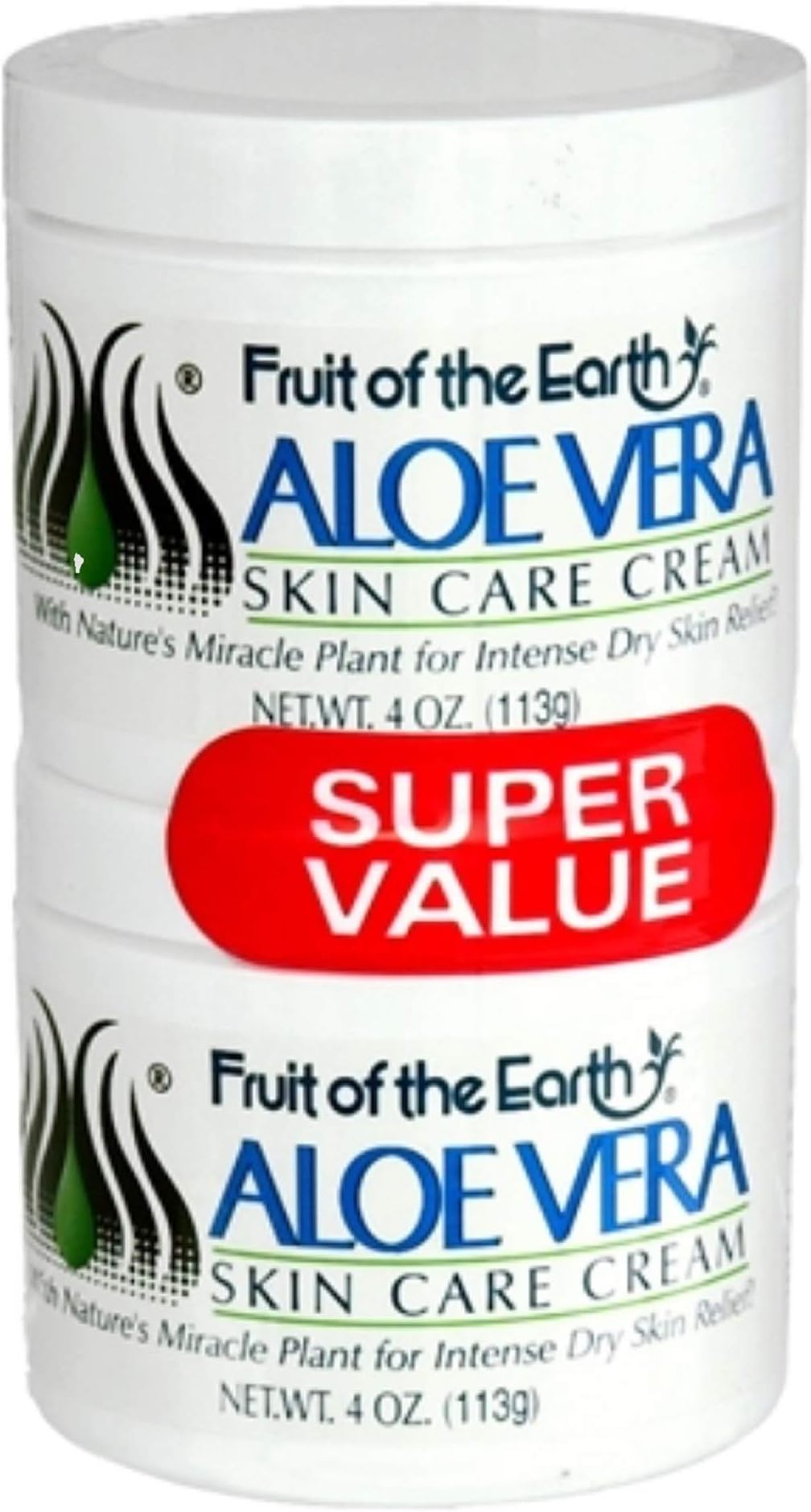 Fruit of the EarthAloe Vera Cream - 4Oz Each X 2 Pieces