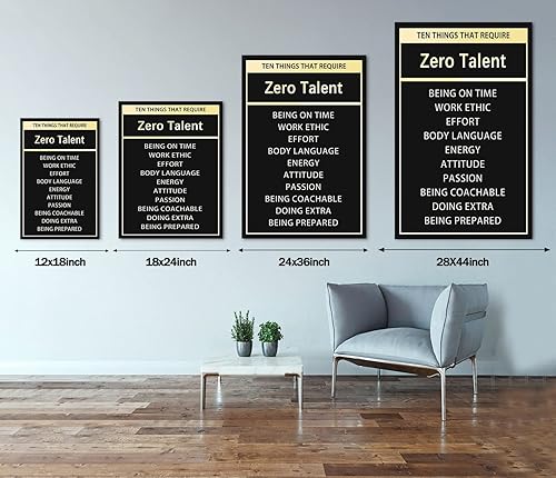 Miniatura 5 de Arte de pared inspirador  Póster de diez cosas que requieren cero talento, citas positivas, impresiones en lienzo motivacionales, decoración de