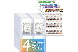 25 Pack Pre-Numbered Envelopes with 4 Challenge Trackers for Saving Money