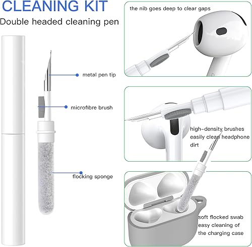 Miniatura 4 de Brujula Funda protectora de silicona para AirPods 4 con ANC, compatible con AirPods de 4 generación 2024 (gris, AirPods 4 con ANC)