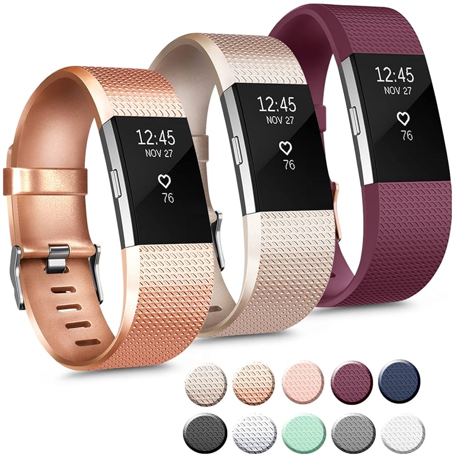 【日本未発売】fitbit charge2 rose gold series Amazon.com: 3 Pack Sport Bands Compatible with Fitbit Charge