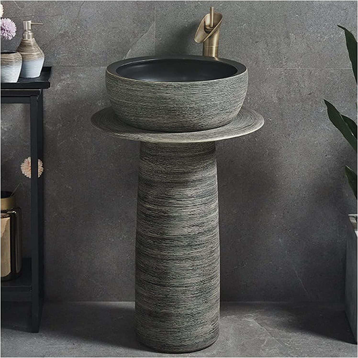 Freestanding Pedestal Sink for Home or Hotel, Art Pedestal Bathroom