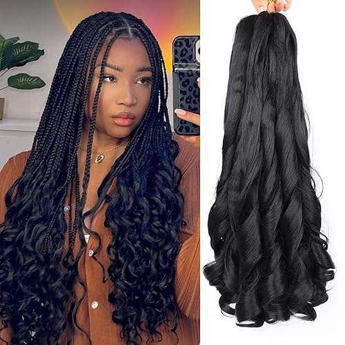 French Curly Braiding Hair 18 Inch 8 Packs Curly Braiding