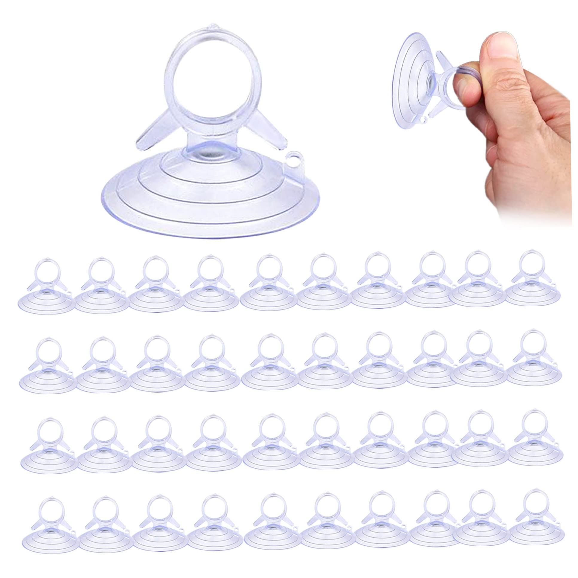 Faroby Suction Cups 40PCS PVC Clear Sucker Pads Strong Adhesive for Car Sun Shade Window