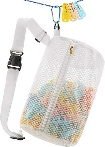 Miniatura 3 de Bolsa de malla con cremallera de panal para tendedero, paquete de cintura de muchas maneras de usar, tela transpirable, gran apertura, gran