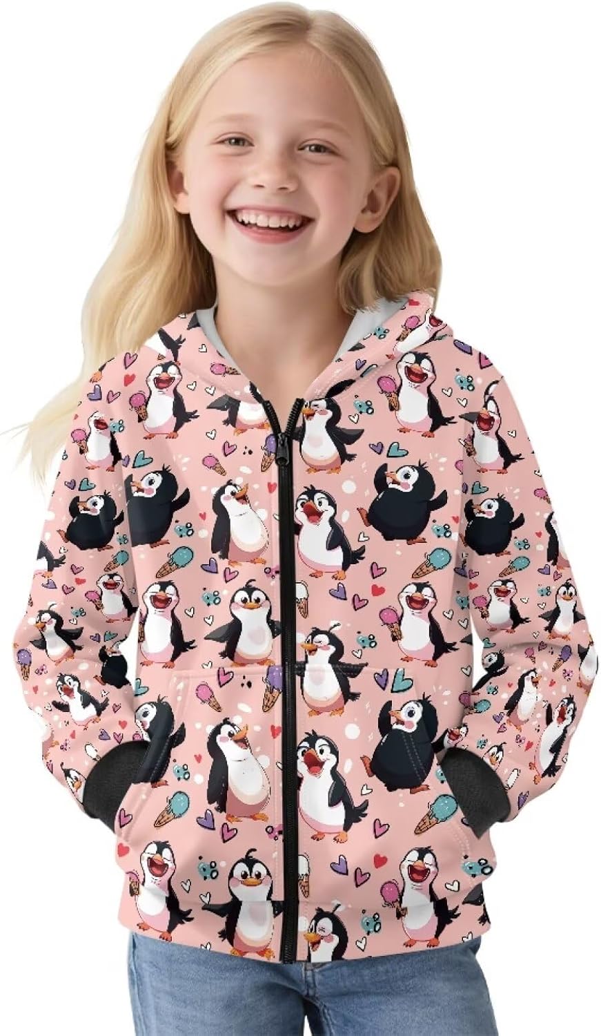 Girls Zip Up Hoodie Size 6-16Y Cute Y2K Jackets Lightweight Sweatshirt Hoodies Long Sleeve Fall Clothes