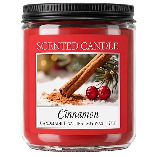 Homsolver Cozy Cinnamon Candle Scented Strong, Christmas Candles Cinnamon Stick