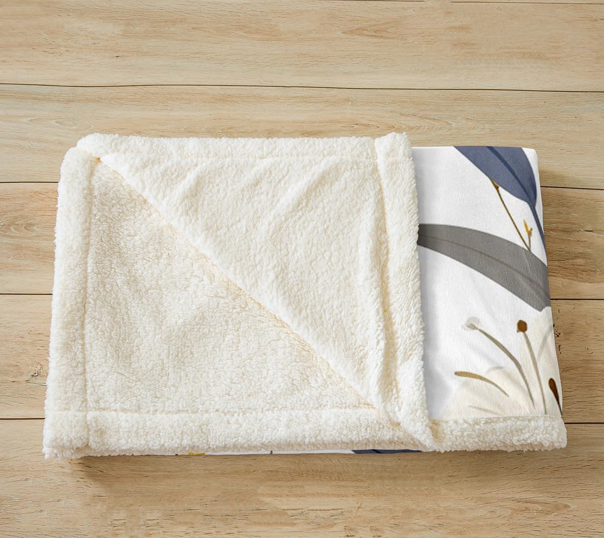 Feelyou Lily Floral All Season Bed Blanket Throw 50"x60" Lily Flower Flannel Fleece Throw Blanket for Bed Sofa Couch Romantic Garden Pattern Sherpa Blanket Room Decorations Plush Blanket - Image 4