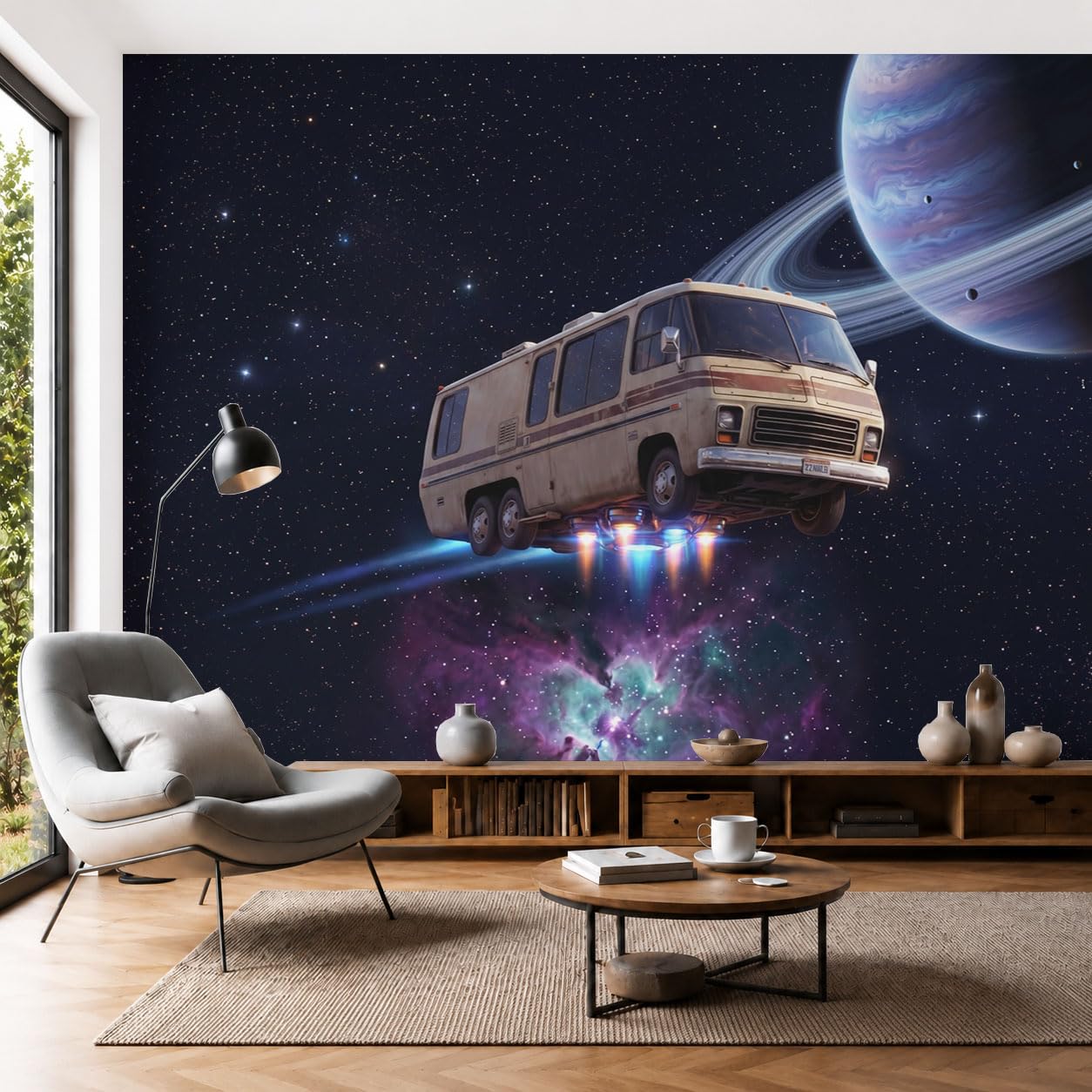 Papier peint panoramique réalisme fantastique soie 250x175 cm pour salon