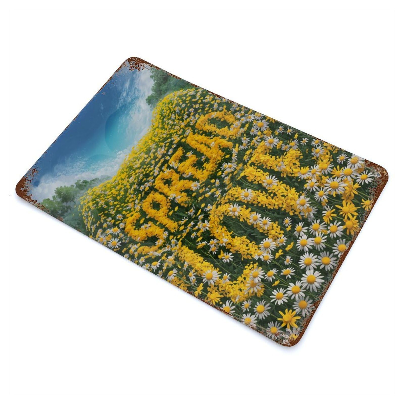 Spread Love Rust Effect Tin Sign 11.8"x7.9", Ideal for Cafe, Home Bar And Lounge Decor