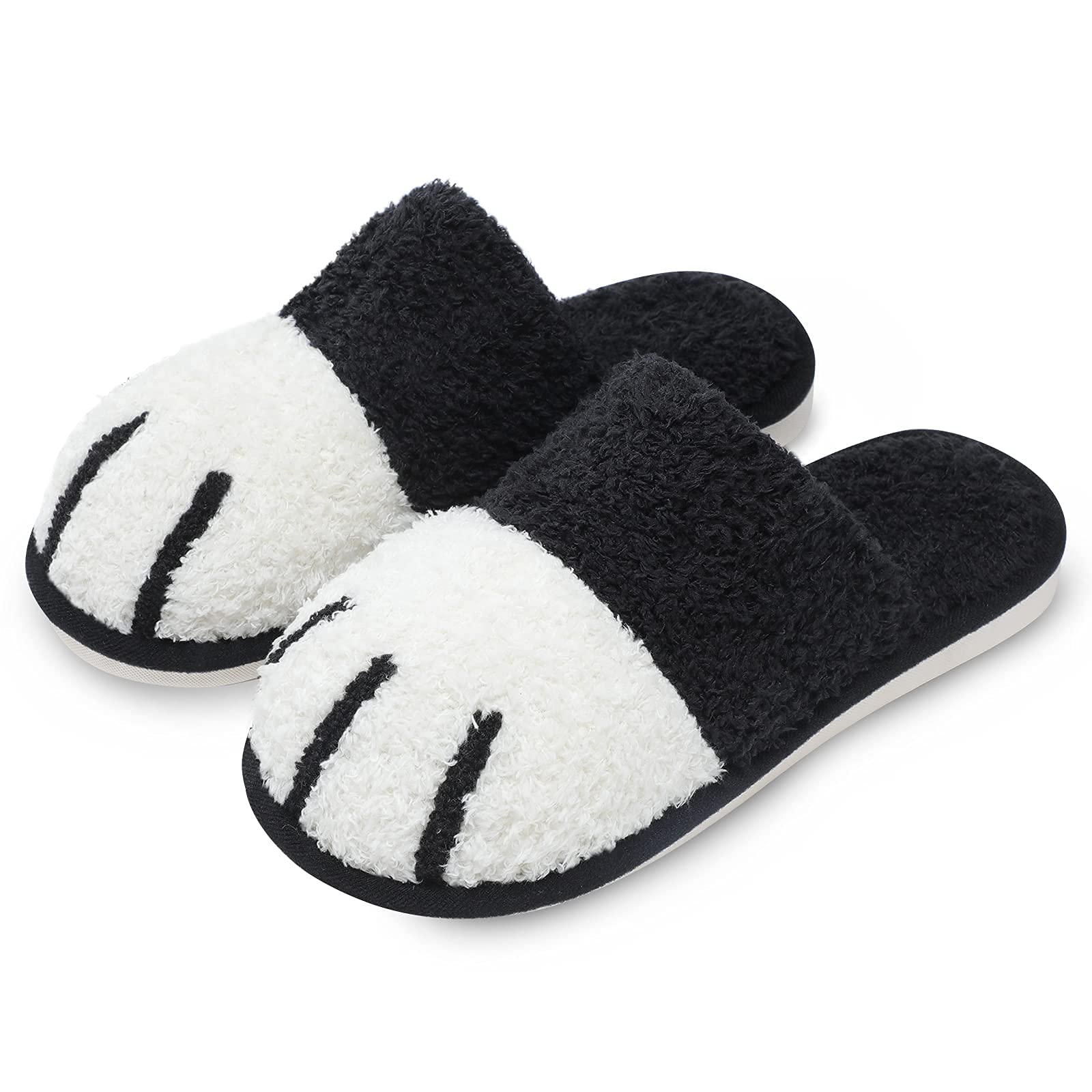 SINNO Cute Animal Slippers for Women Indoor Outdoor Memory Foam House Slipper Soft Warm Cozy Fuzzy Bedroom Non-Slip
