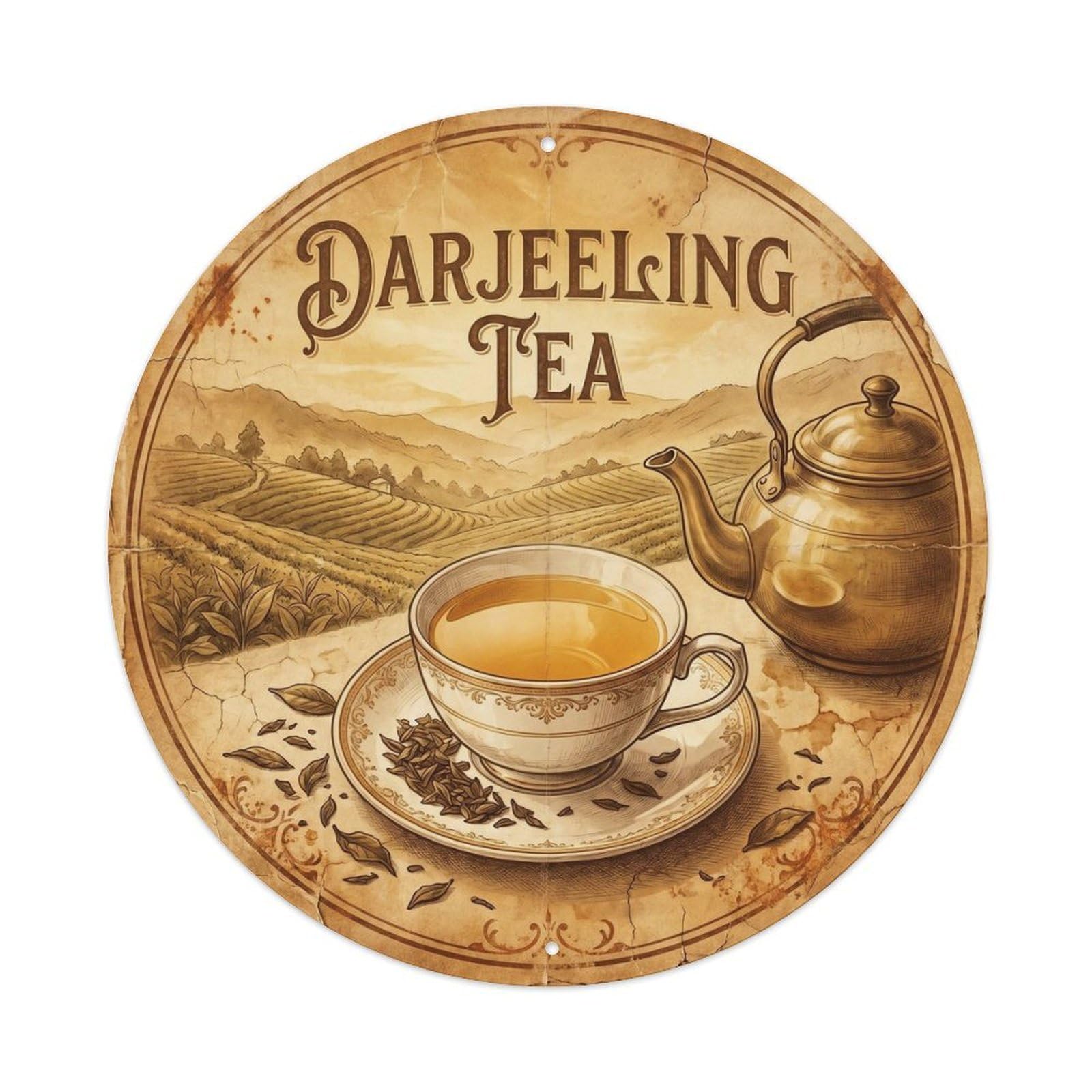 India Travel Tea Cup Infusion Afternoon Brew Heritage Metal Tin Sign