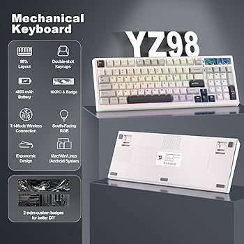 Amazon.com: YUNZII YZ98 Gasket Mechanical Keyboard(Milk Switch