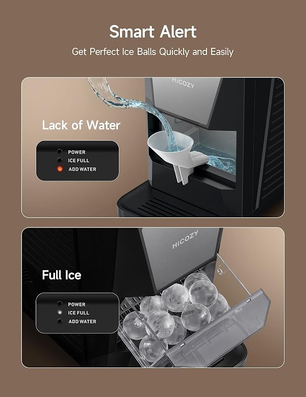 HiCOZY B1 2" Clear Ice Ball Maker, Countertop, 40 Pcs/Day Self-Cleaning by Hicozy - Used condition - Image 6
