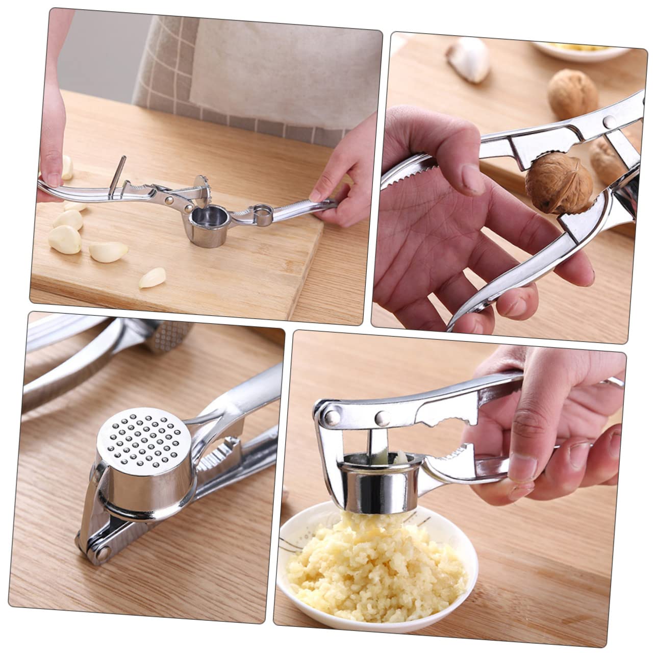 DECHOUS Garlic Press Manual Garlic Masher Garlic Crusher Garlic Chopper Stainless Steel Uniform Hole Position for Crushing