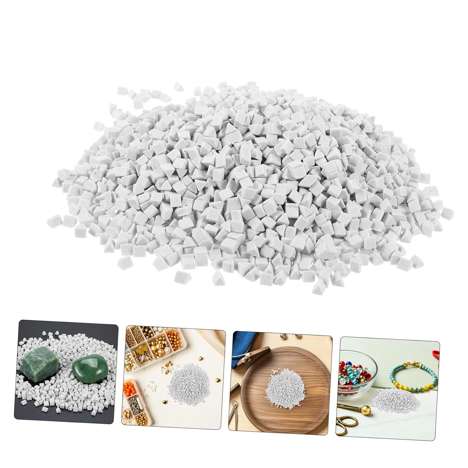 Tumbling Media 4mm White Ceramic Triangular Pellets 1kg