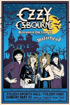 BUY ART FOR LESS Officially Licensed Ozzy Ozbourne Blizzard of OZZ Tour 24 x 36 Inch Art Poster - Decorative Print - Poster Paper - Ready to Frame