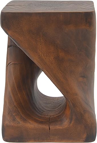 Miniatura 44 de kevinplus Mesa auxiliar redonda de madera para sala de estar, mesa auxiliar retro en relieve para apartamento, dormitorio, oficina (diámetro 20.5 x