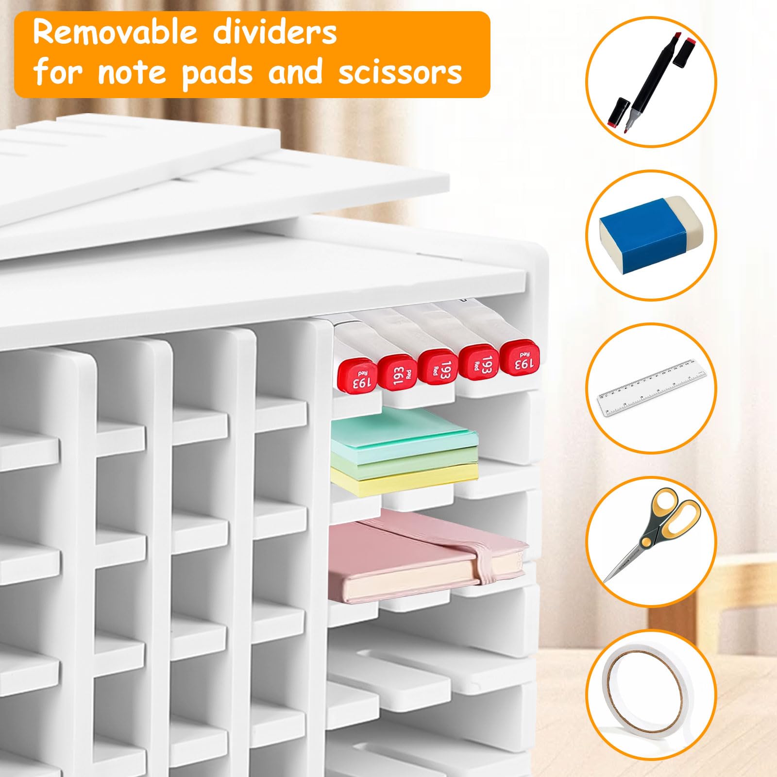 BigKing Porta Pennarelli, 36,5×13×35CM Organizzatore per Matite e Pennarelli in PVC, Portapenne con 240 Scomparti, Organizer Fisso per Penne, Matite Artificiali, Pennarelli